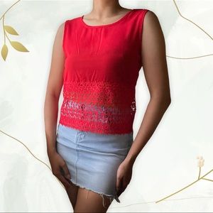 CUTE RED SLEEVELESS TOP by A’GACI